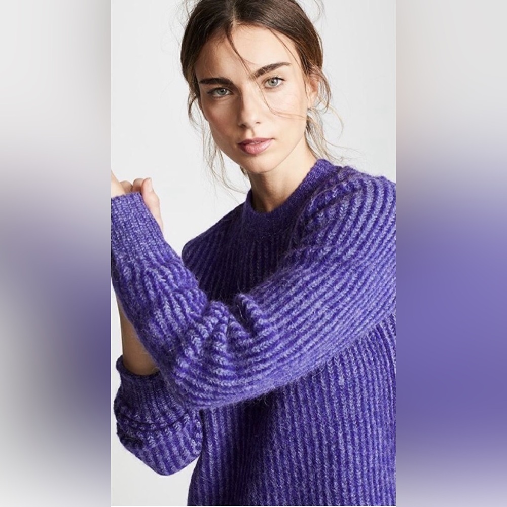 NEW rag & bone Jonie Violet Ribbed Crewneck Alpaca Sweater, New without Tags